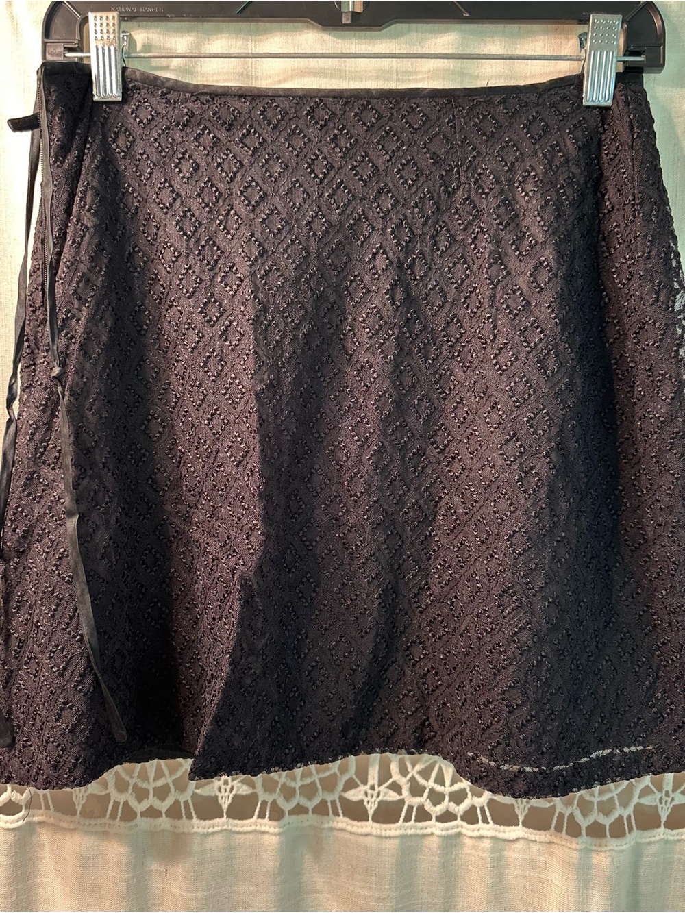 Banana Republic Black Mini Skirt with Geometric Pattern